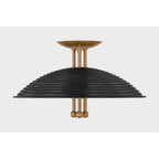 Troy Lighting C4416-PBR/SBK Patina Brass,Soft Black Larkin Semi Flush Image 1