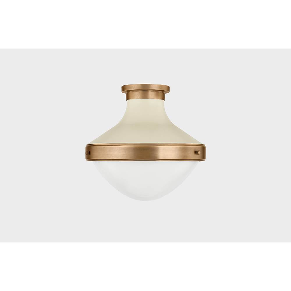 Troy Lighting C3113-PBR/SSD Patina Brass,Soft Sand Maxton Flush Mount Image 1