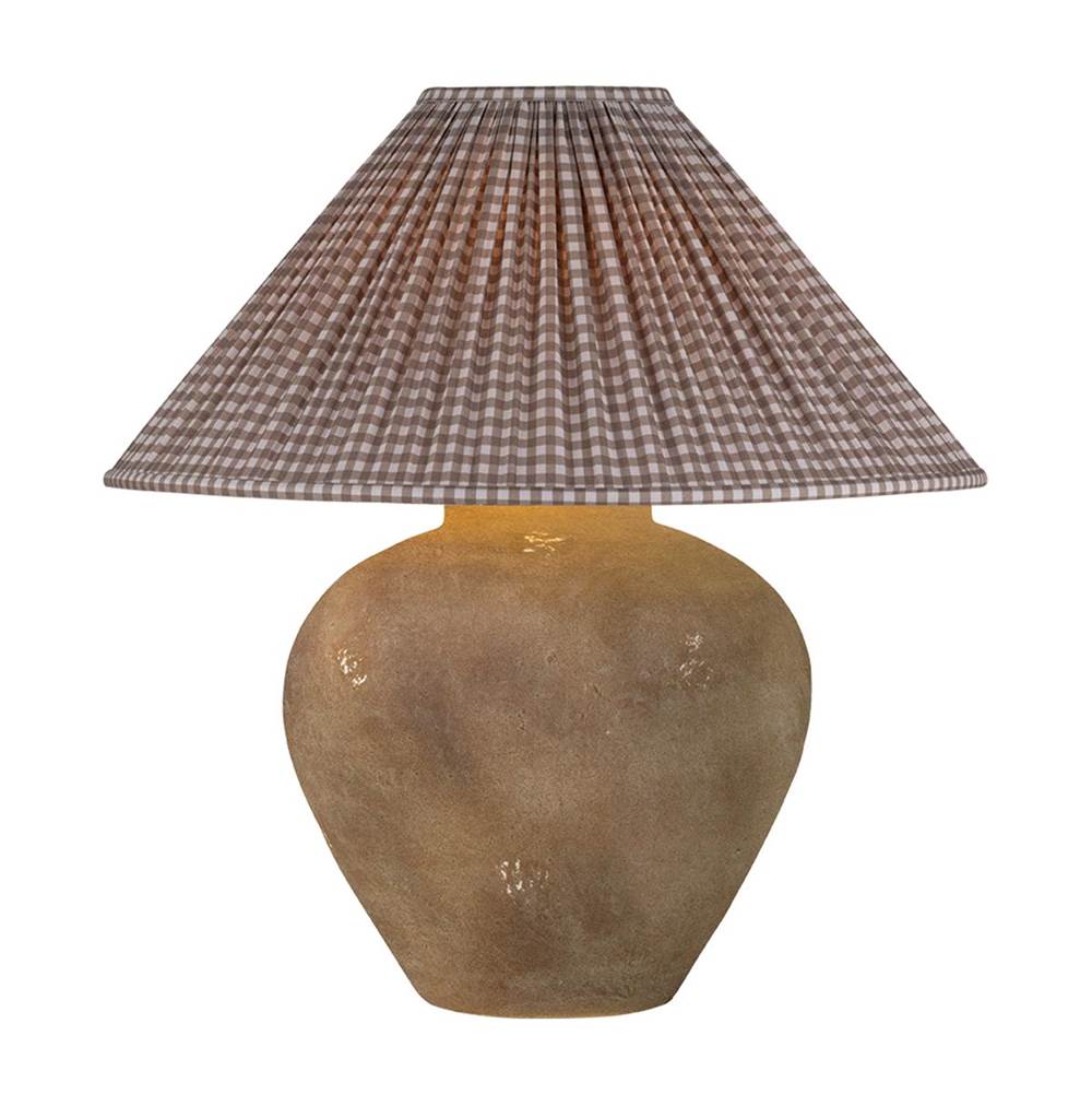 Troy Lighting Calabria Table Lamp With Gingham Brown Shade