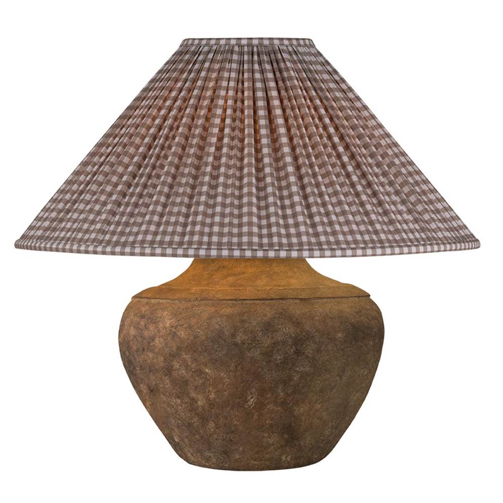Troy Lighting Calabria Table Lamp With Gingham Brown Shade