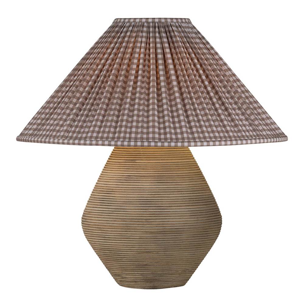 Troy Lighting Calabria Table Lamp With Gingham Brown Shade