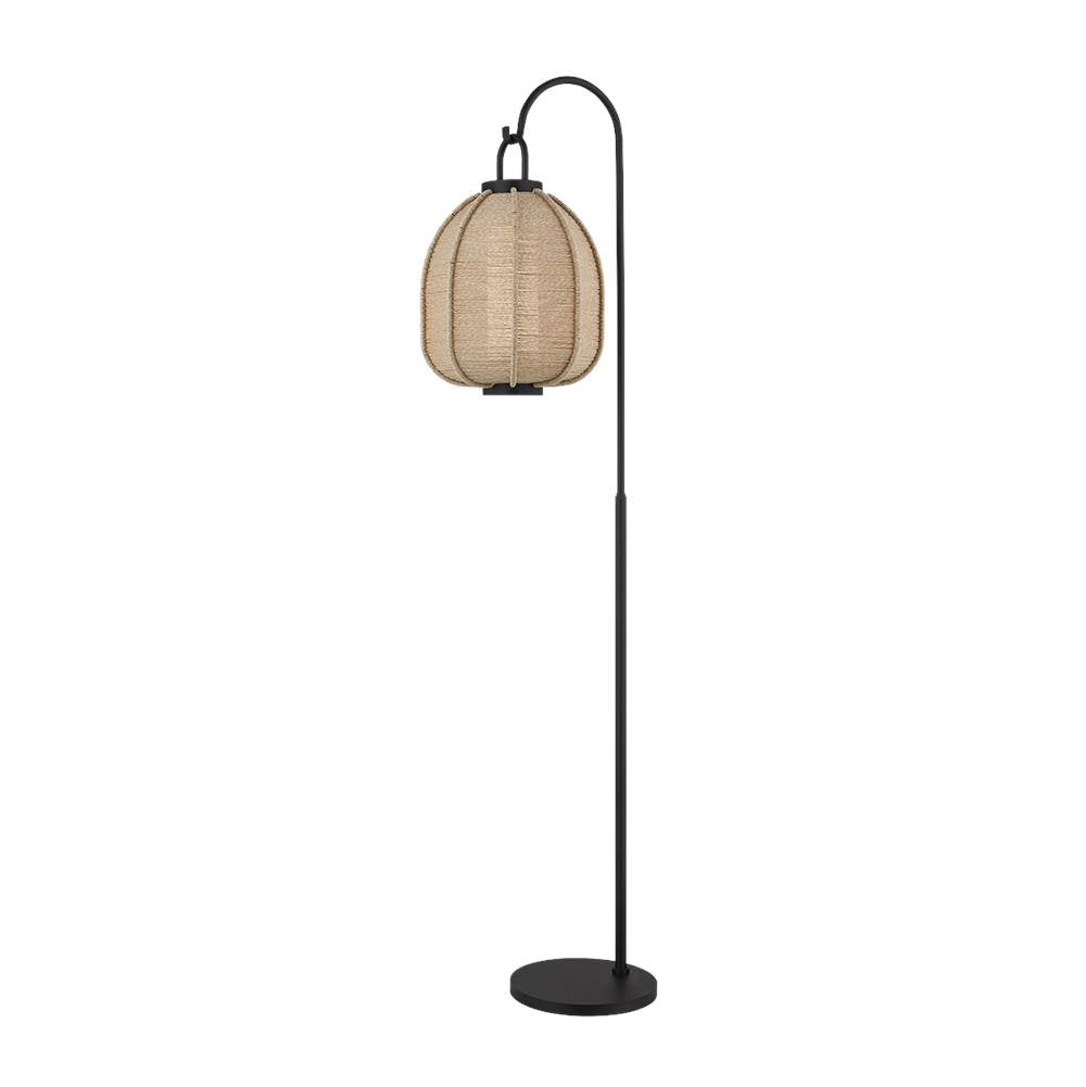 Troy Lighting PFL8674-TBK-LARGE Texture Black Maltby Floor Lamp With Large Shade Image 1