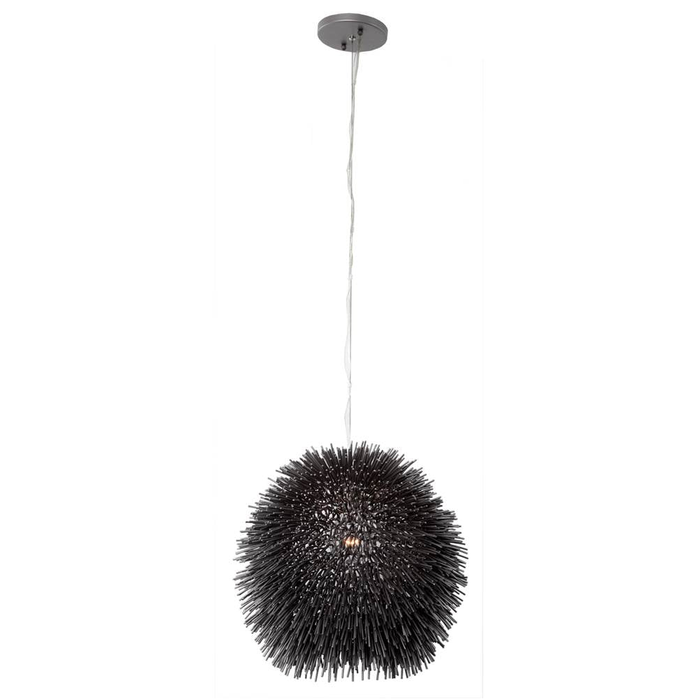 Varaluz 169M01BL Black Urchin 1-lt Mini Pendant - Black Image 1