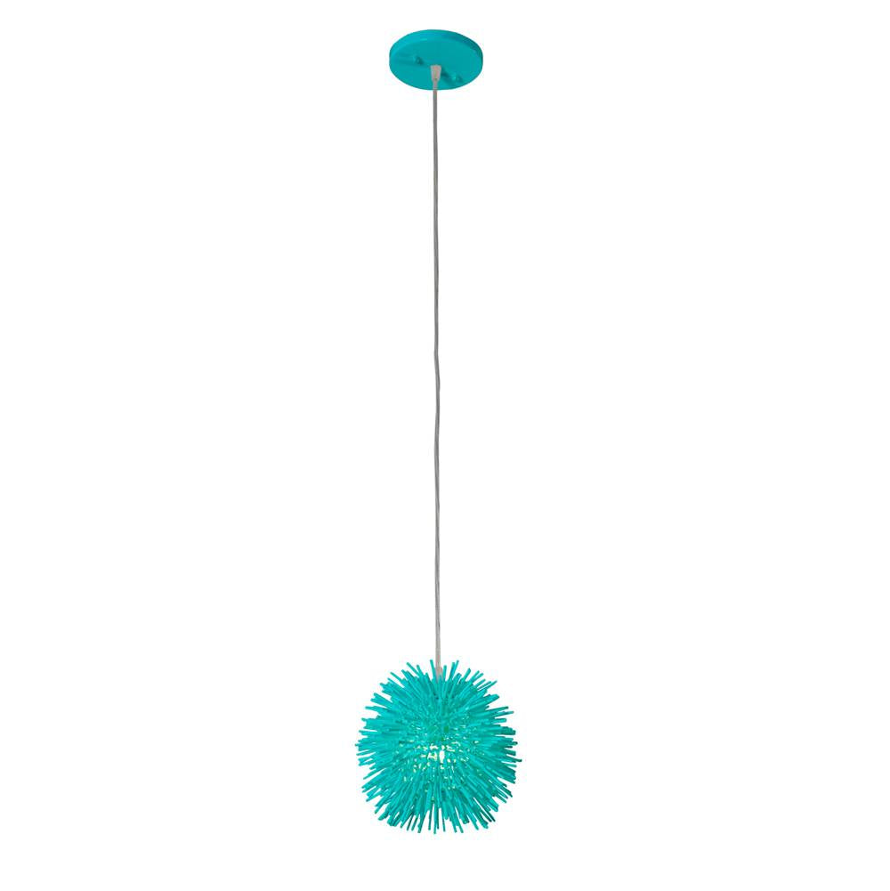 Varaluz 169M01SAQ Aqua Velvet Urchin 1-lt Uber Mini Pendant - Aqua Velvet Image 1