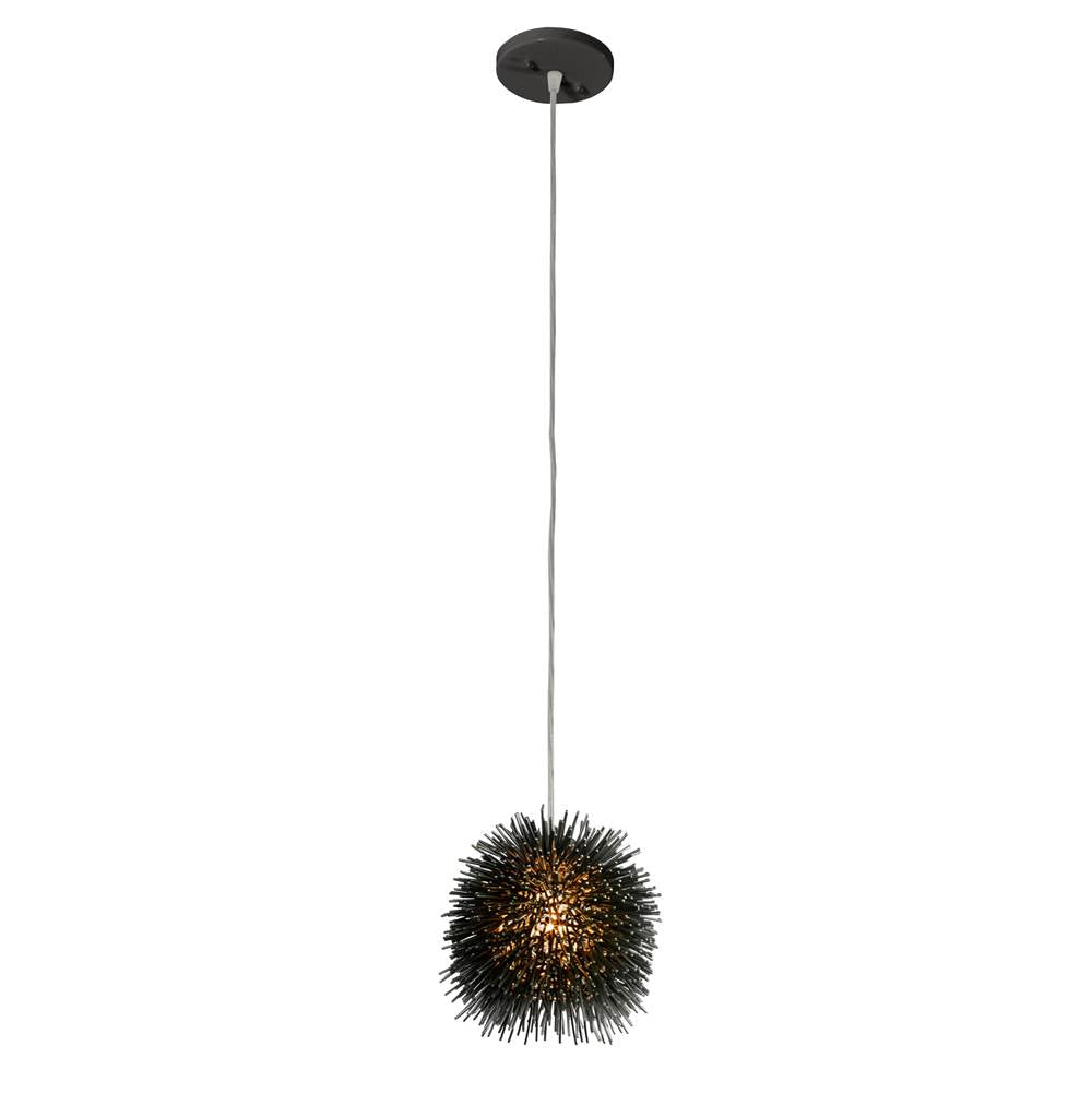 Varaluz 169M01SBL Black Urchin 1-lt Uber Mini Pendant - Black Image 1