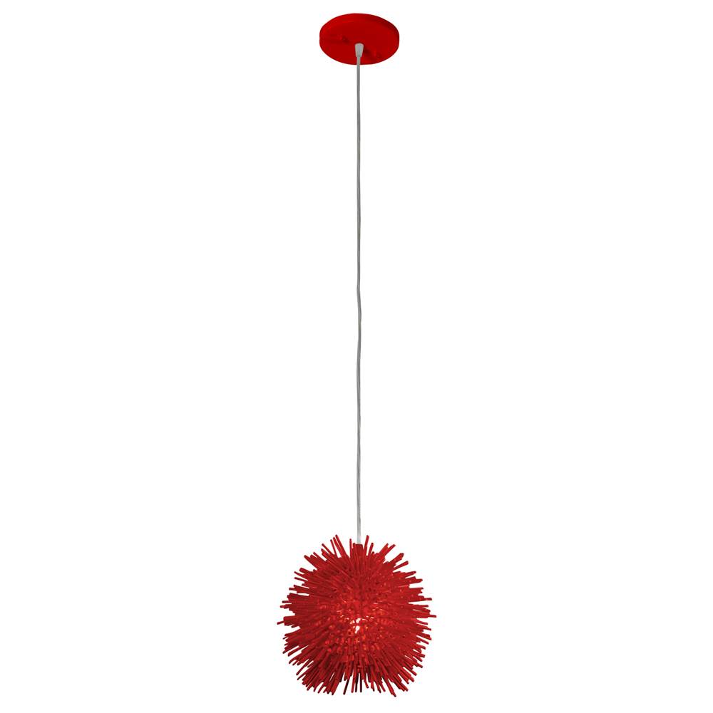 Varaluz 169M01SRE Super Red Urchin 1-lt Uber Mini Pendant - Super Red Image 1