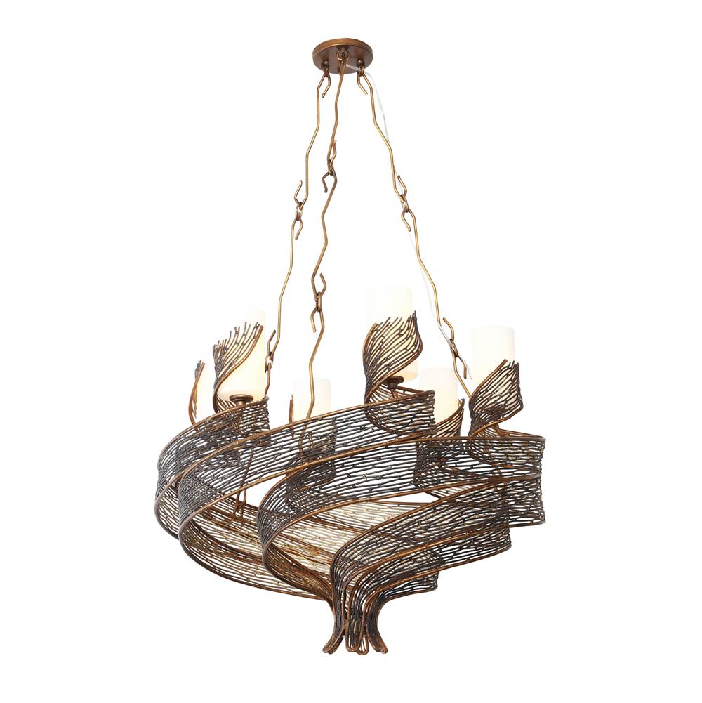 Varaluz 240C06HO Hammered Ore Flow 6-lt Chandelier - Hammered Ore Image 1