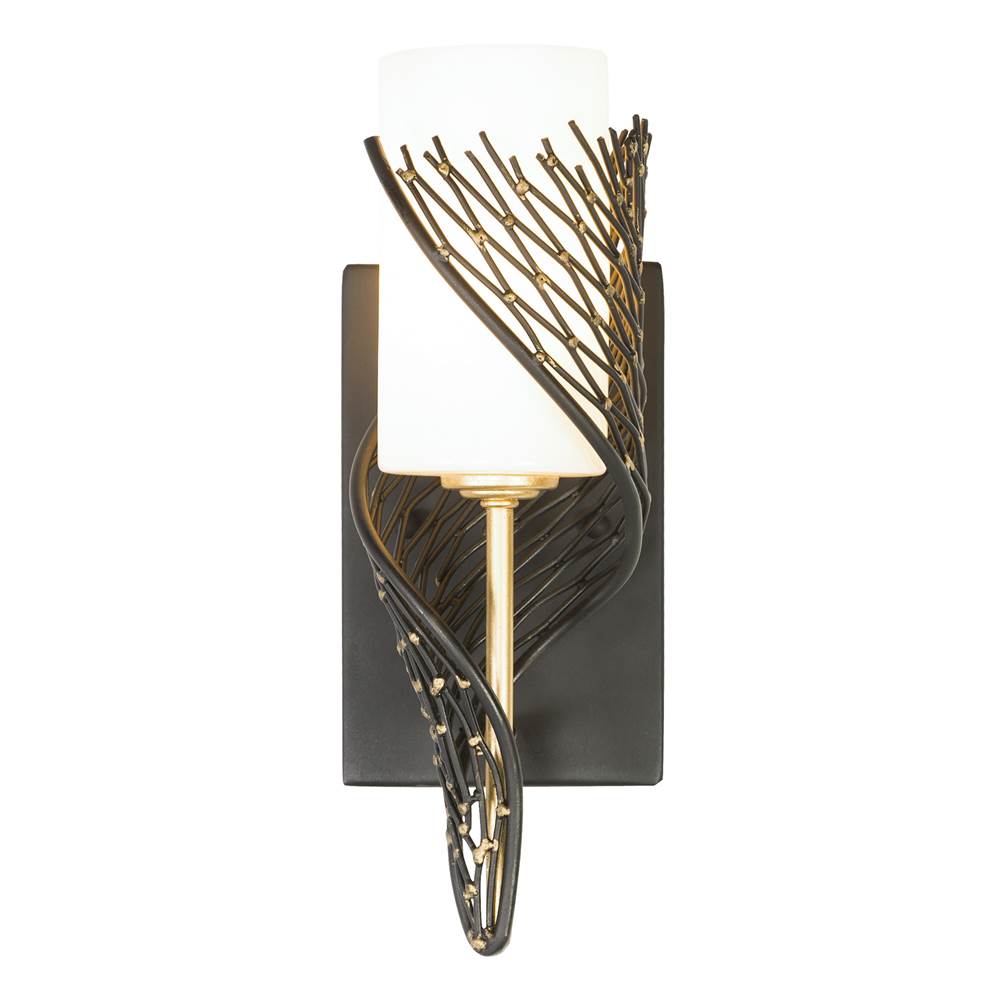 Varaluz Flow 1-lt Right Sconce - Matte Black/french Gold