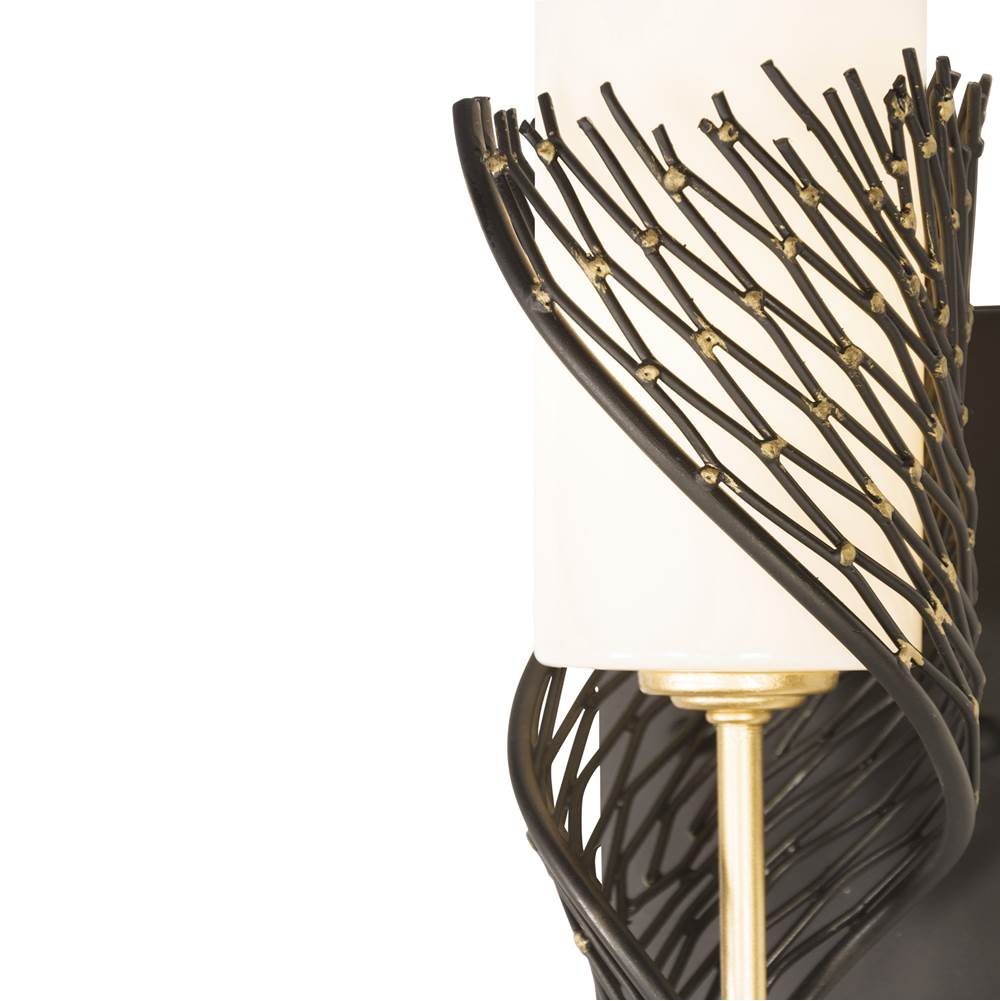Varaluz 240K01RMBFG Matte Black, French Gold Flow 1-lt Right Sconce - Matte Black/french Gold Image 3