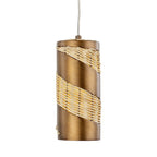 Varaluz 240M01BTR Baguette,Natural Rattan Flow 1-lt Cylinder Mini Pendant - Baguette/natural Rattan Image 1