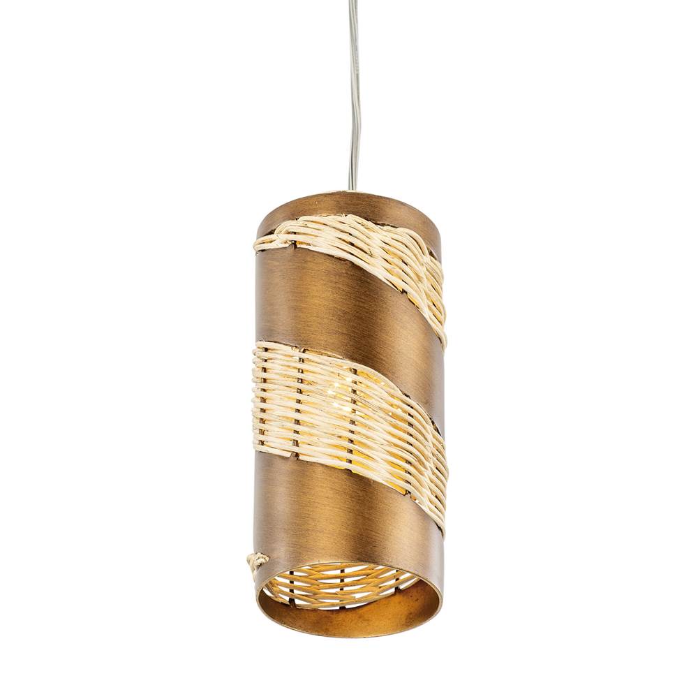 Varaluz Flow 1-lt Cylinder Mini Pendant - Baguette/natural Rattan