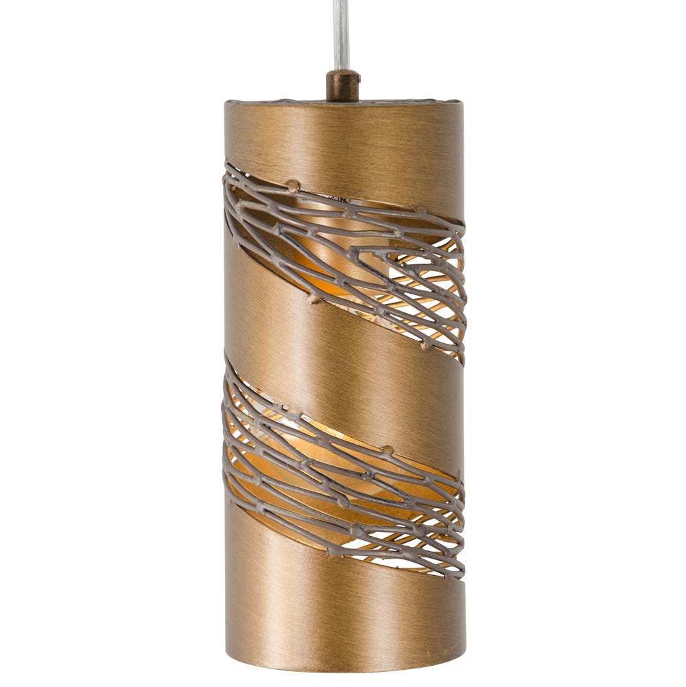Varaluz 240M01HO Hammered Ore Flow 1-lt Cylinder Mini Pendant - Hammered Ore Image 1