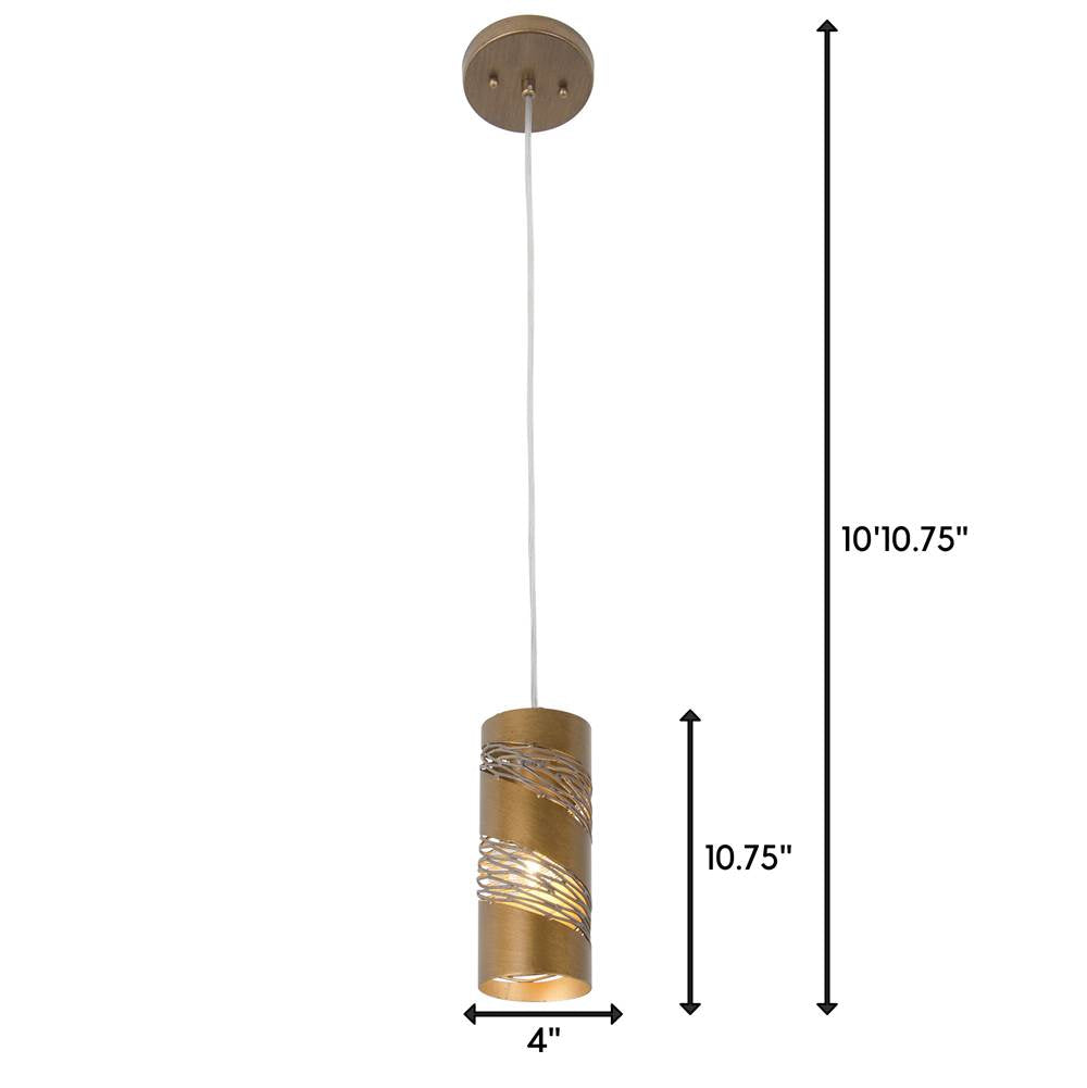 Varaluz 240M01HO Hammered Ore Flow 1-lt Cylinder Mini Pendant - Hammered Ore Image 3
