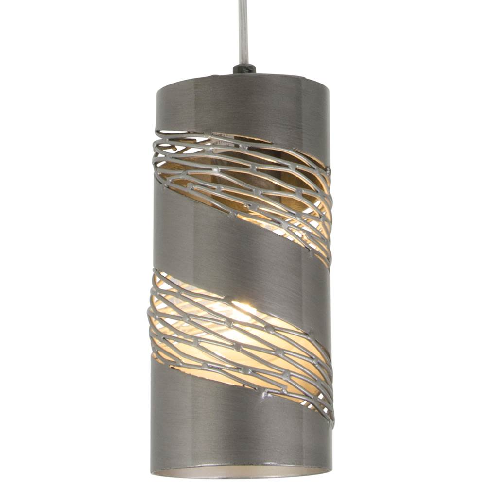 Varaluz 240M01SL Steel Flow 1-lt Cylinder Mini Pendant - Steel Image 1