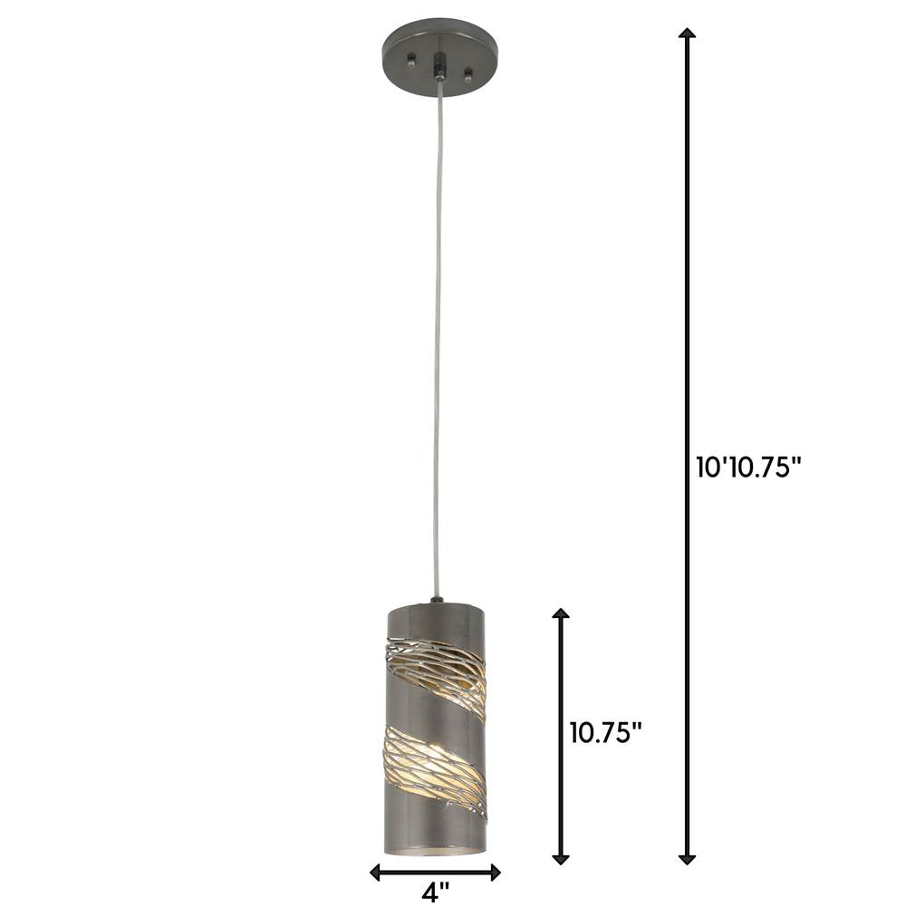 Varaluz 240M01SL Steel Flow 1-lt Cylinder Mini Pendant - Steel Image 3
