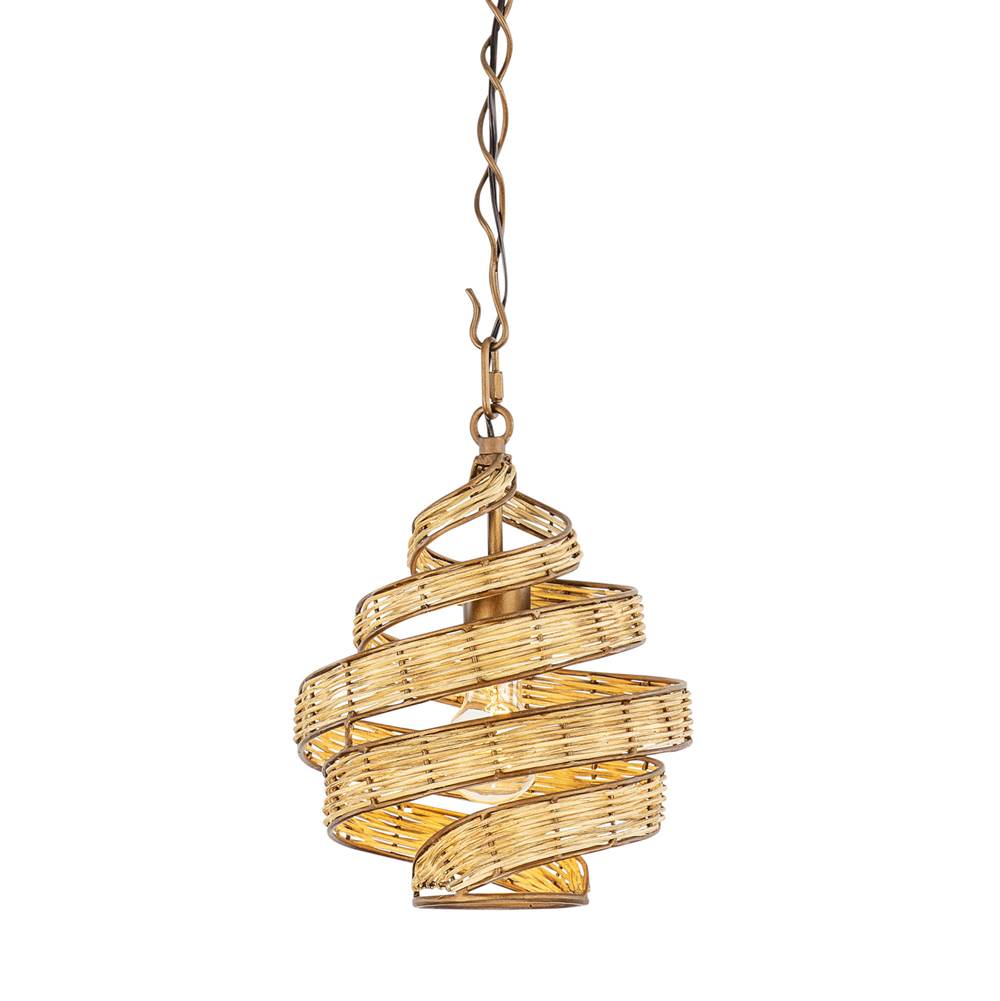 Varaluz 240P01BTR Baguette,Natural Rattan Flow 1-lt Twist Pendant - Baguette/natural Rattan Image 1