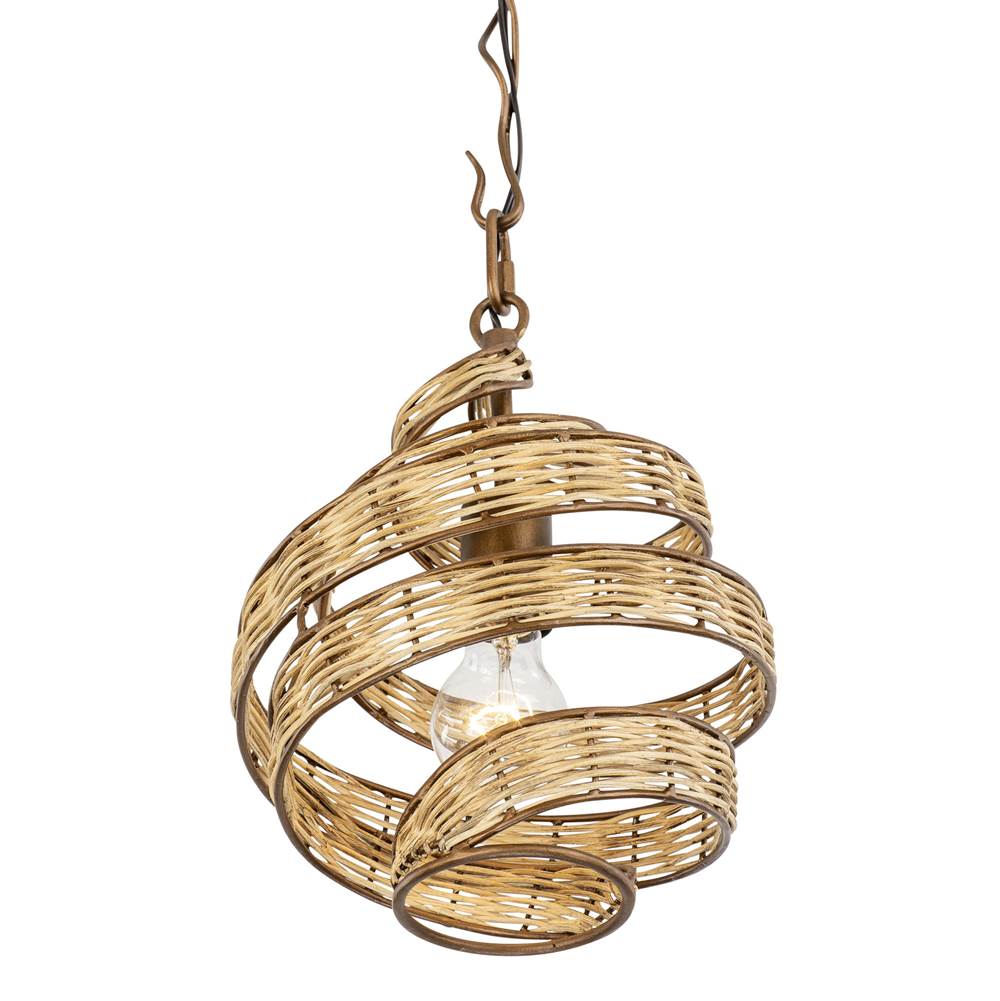 Varaluz Flow 1-lt Twist Pendant - Baguette/natural Rattan