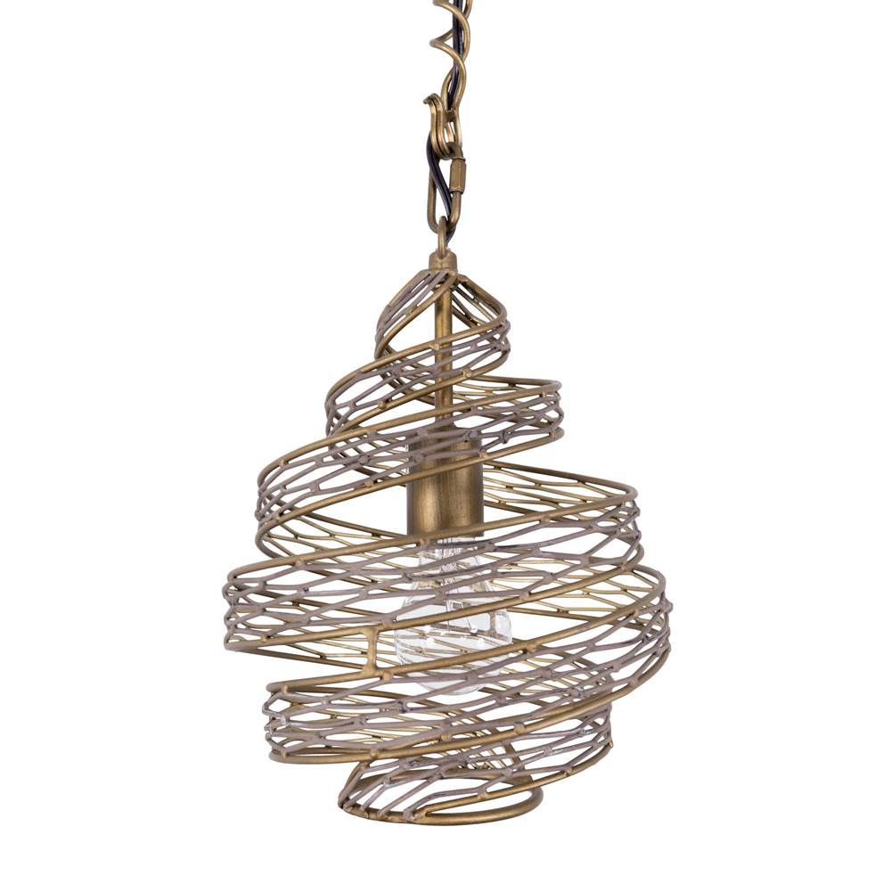 Varaluz 240P01HO Hammered Ore Flow 1-lt Twist Mini Pendant - Hammered Ore Image 1