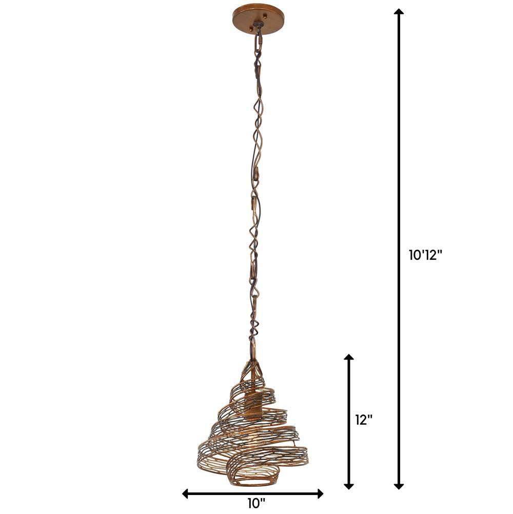 Varaluz 240P01HO Hammered Ore Flow 1-lt Twist Mini Pendant - Hammered Ore Image 3