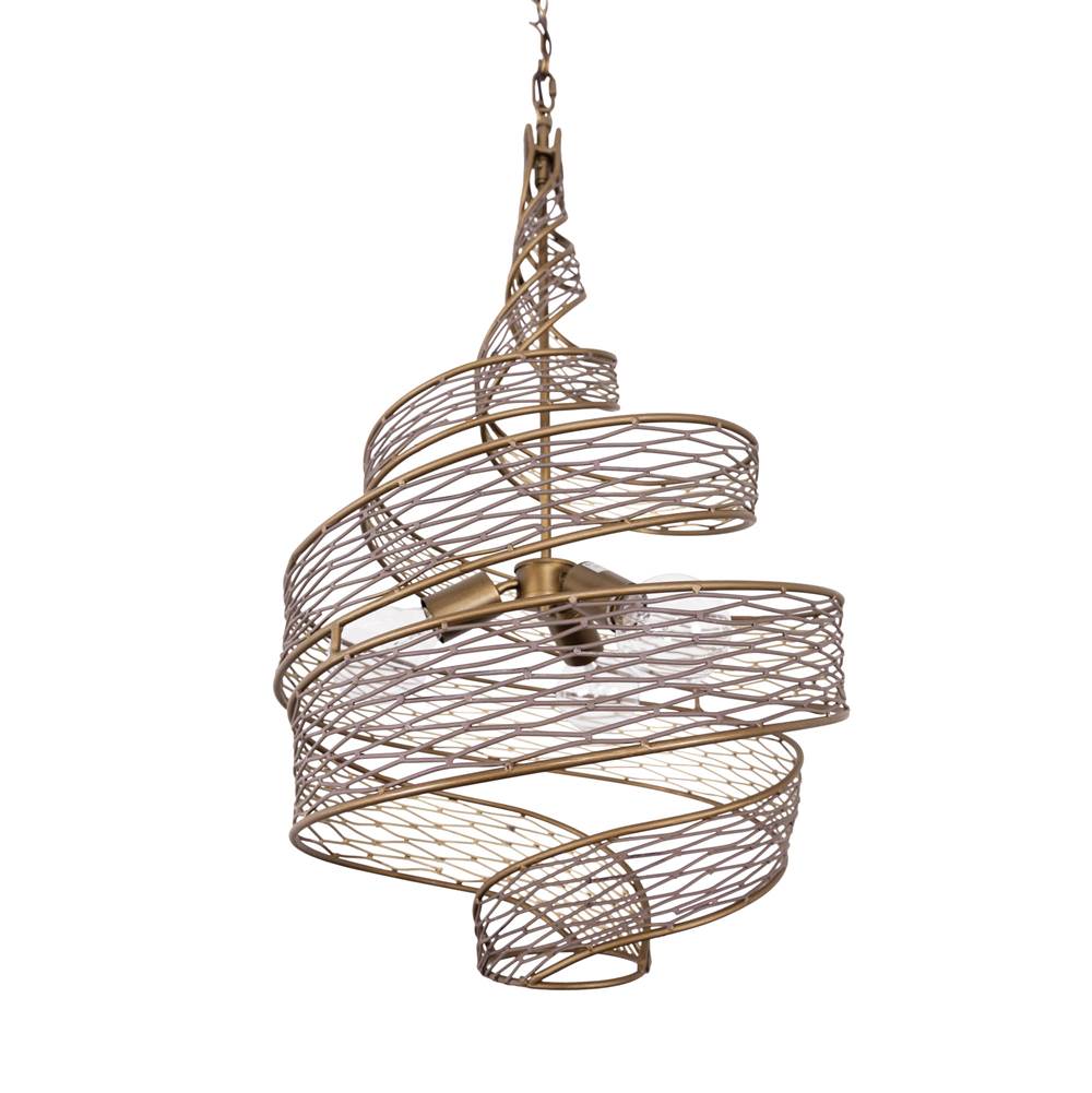 Varaluz 240P03HO Hammered Ore Flow 3-lt Twist Pendant - Hammered Ore Image 1