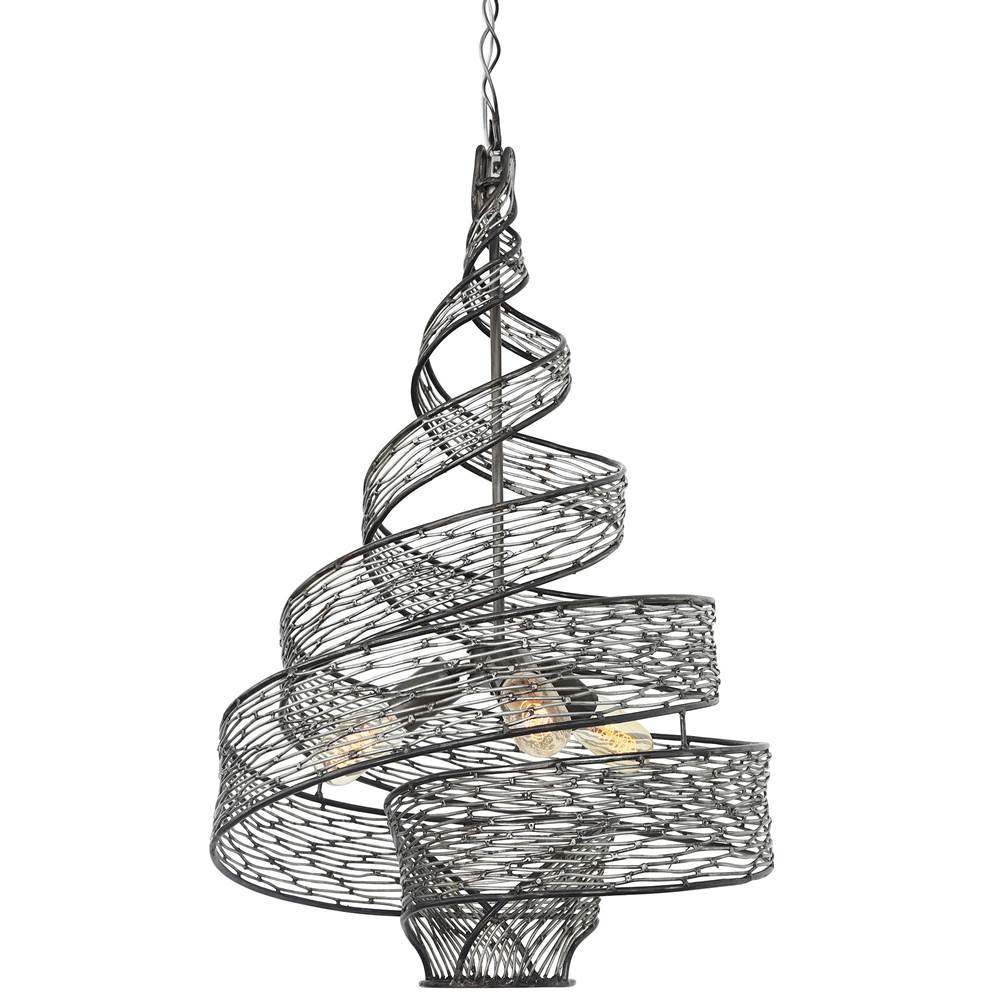 Varaluz 240P03SL Steel Flow 3-lt Twist Pendant - Steel Image 1
