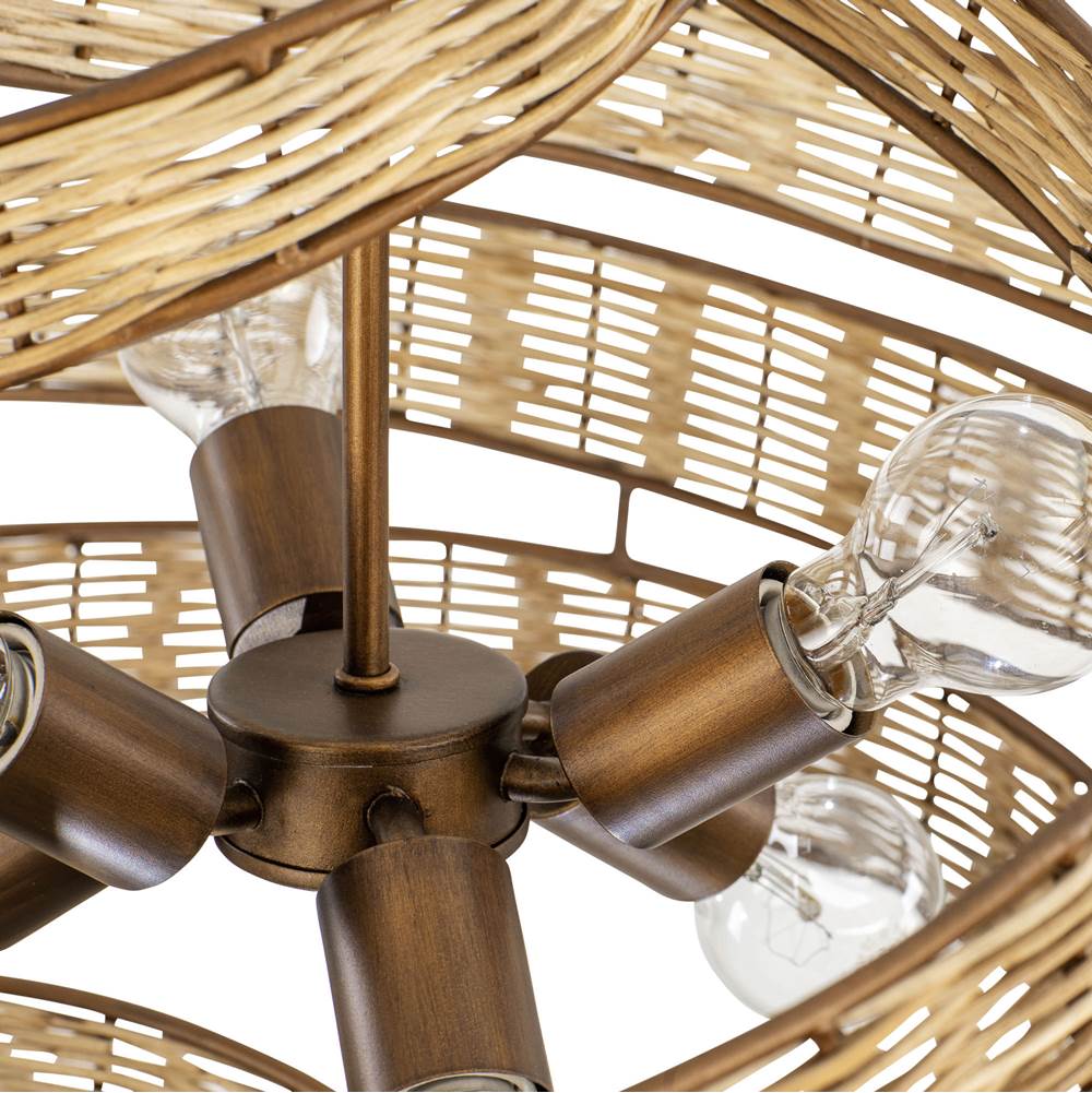 Varaluz 240P06BTR Baguette,Natural Rattan Flow 6-lt Twist Pendant - Baguette/natural Rattan Image 2