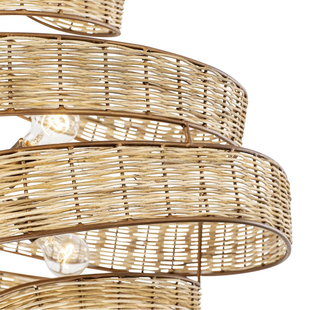 Varaluz 240P06LBTR Baguette,Natural Rattan Flow 6-lt Large Twist Pendant - Baguette/natural Rattan Image 3