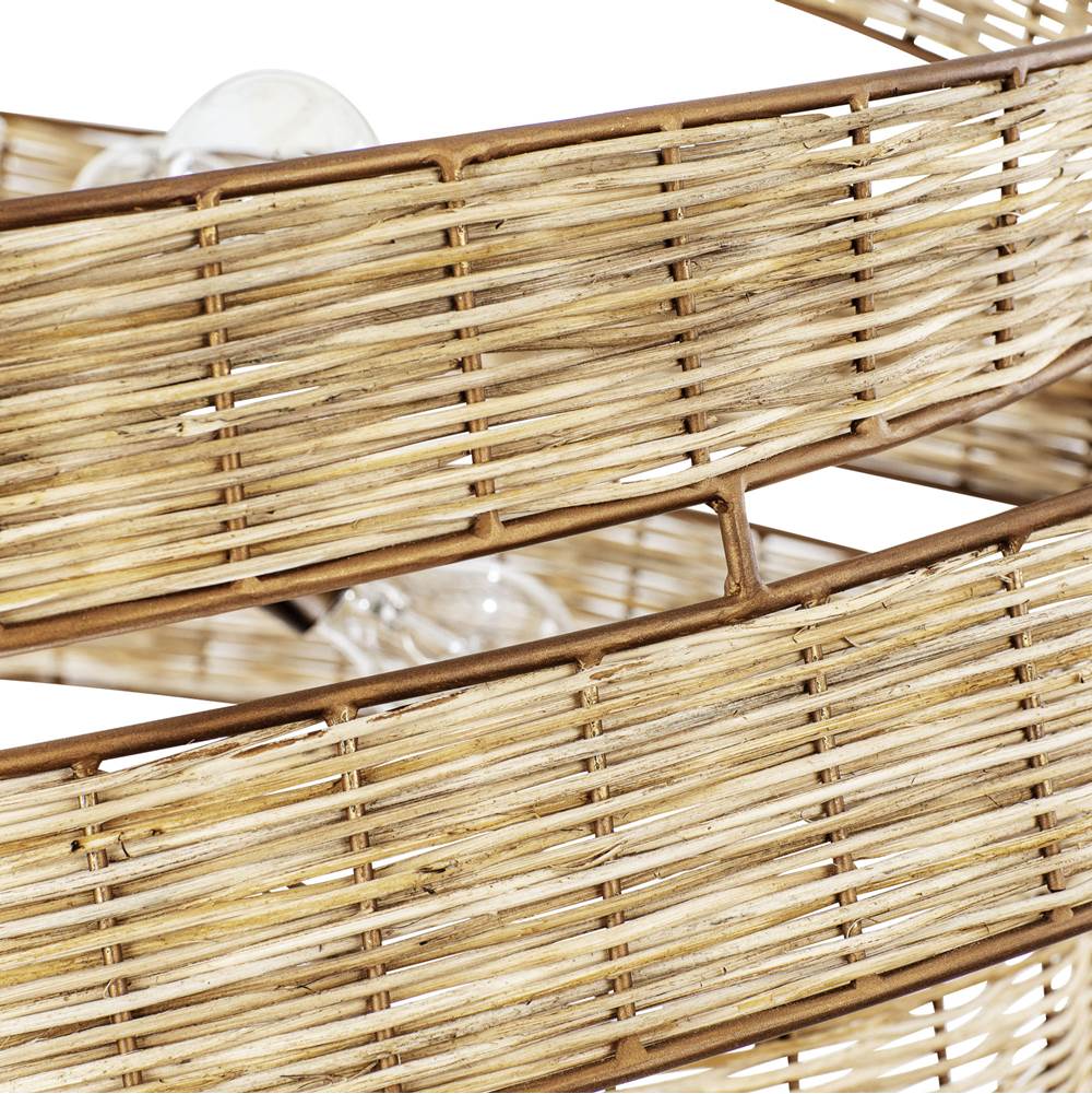 Varaluz 240P06LBTR Baguette,Natural Rattan Flow 6-lt Large Twist Pendant - Baguette/natural Rattan Image 2