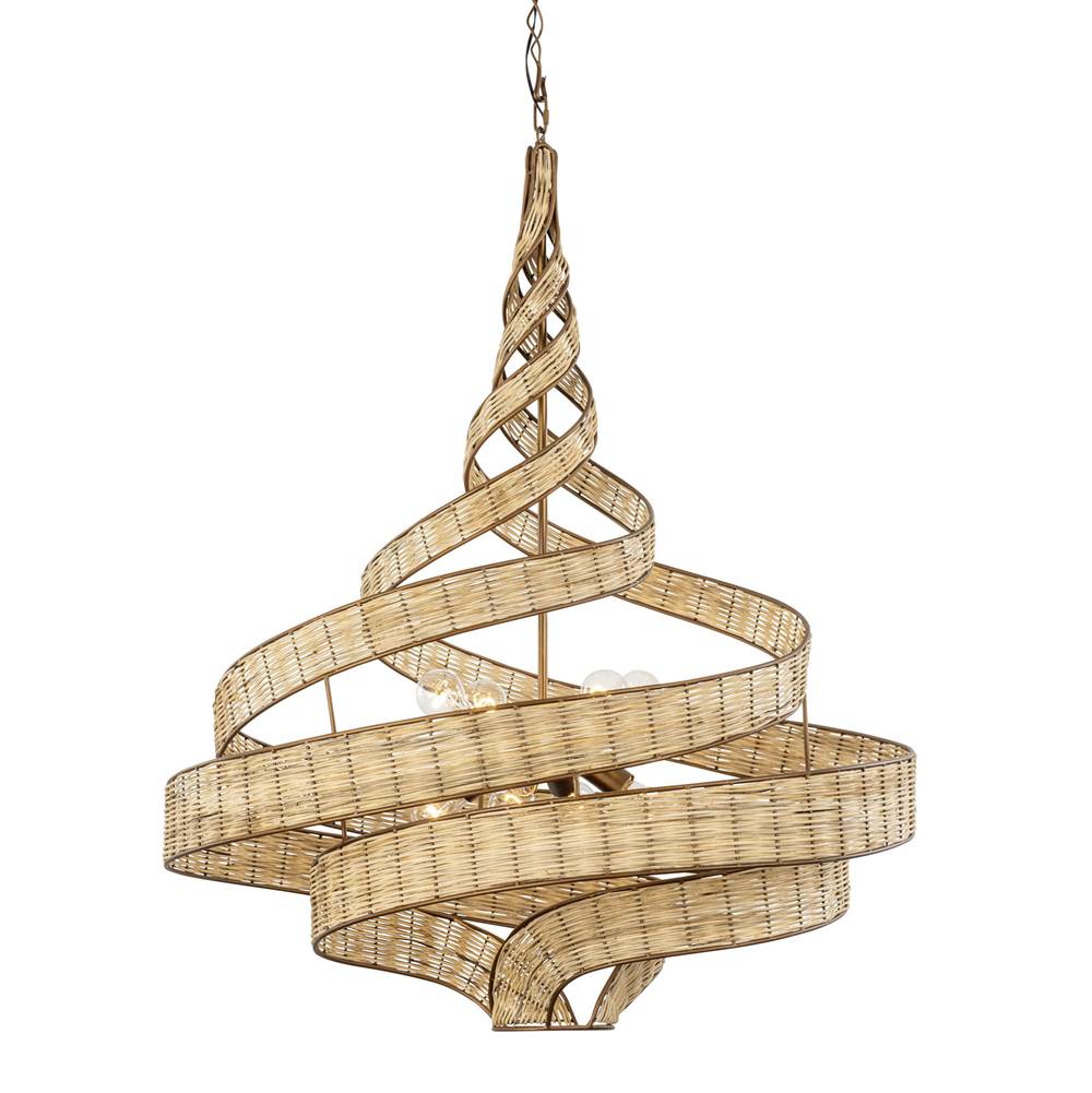 Varaluz 240P08BTR Baguette,Natural Rattan Flow 8-lt Twist Pendant - Baguette/natural Rattan Image 1