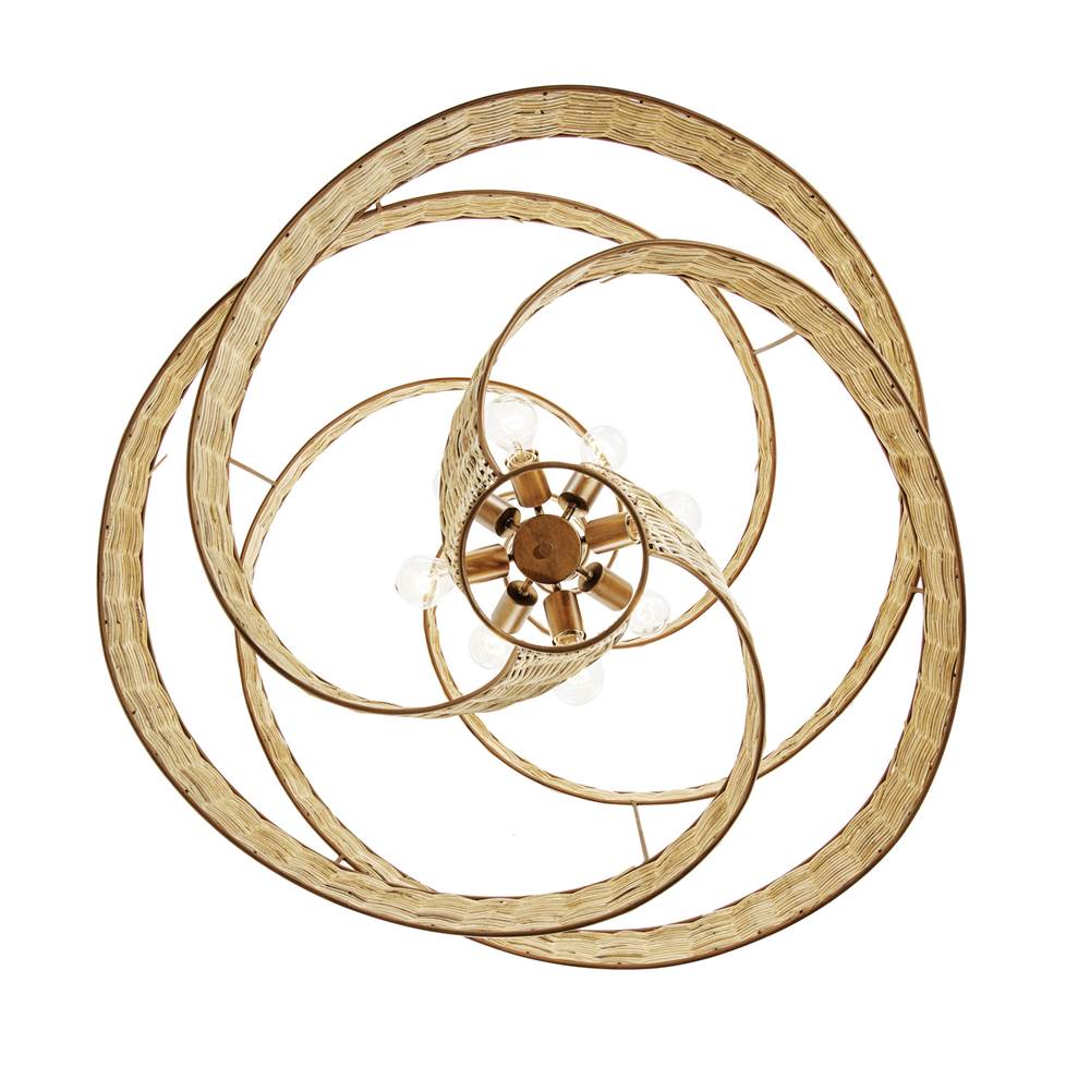 Varaluz 240P08BTR Baguette,Natural Rattan Flow 8-lt Twist Pendant - Baguette/natural Rattan Image 7