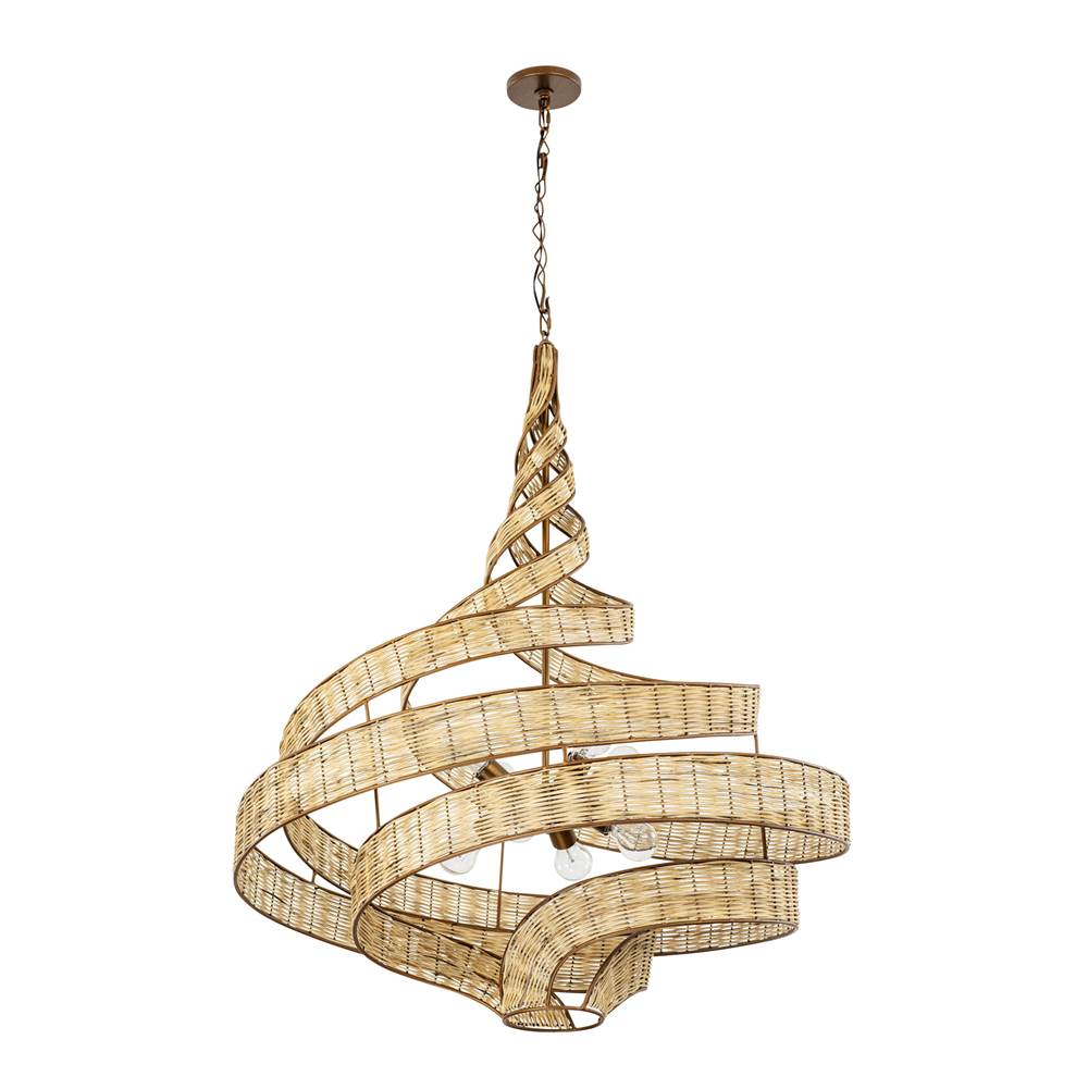 Varaluz 240P08BTR Baguette,Natural Rattan Flow 8-lt Twist Pendant - Baguette/natural Rattan Image 6