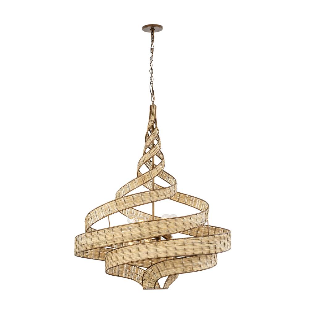 Varaluz 240P08BTR Baguette,Natural Rattan Flow 8-lt Twist Pendant - Baguette/natural Rattan Image 5