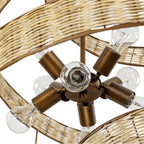 Varaluz 240P08BTR Baguette,Natural Rattan Flow 8-lt Twist Pendant - Baguette/natural Rattan Image 2
