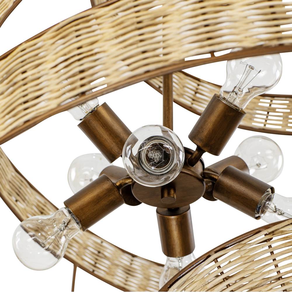 Varaluz 240P08BTR Baguette,Natural Rattan Flow 8-lt Twist Pendant - Baguette/natural Rattan Image 2