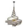 Varaluz 240P08MBFG Matte Black, French Gold Flow 8-lt Twist Pendant - Matte Black/french Gold Image 1