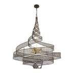 Varaluz 240P08MBFG Matte Black, French Gold Flow 8-lt Twist Pendant - Matte Black/french Gold Image 3