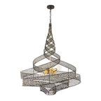 Varaluz 240P08MBFG Matte Black, French Gold Flow 8-lt Twist Pendant - Matte Black/french Gold Image 2