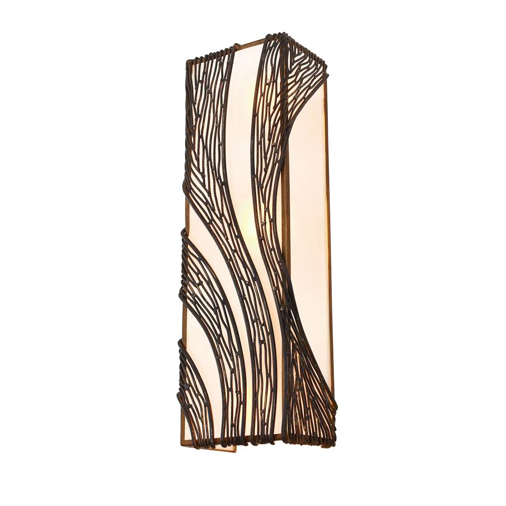 Varaluz 240W03HO Hammered Ore Flow 3-lt Vertical Sconce - Hammered Ore Image 1