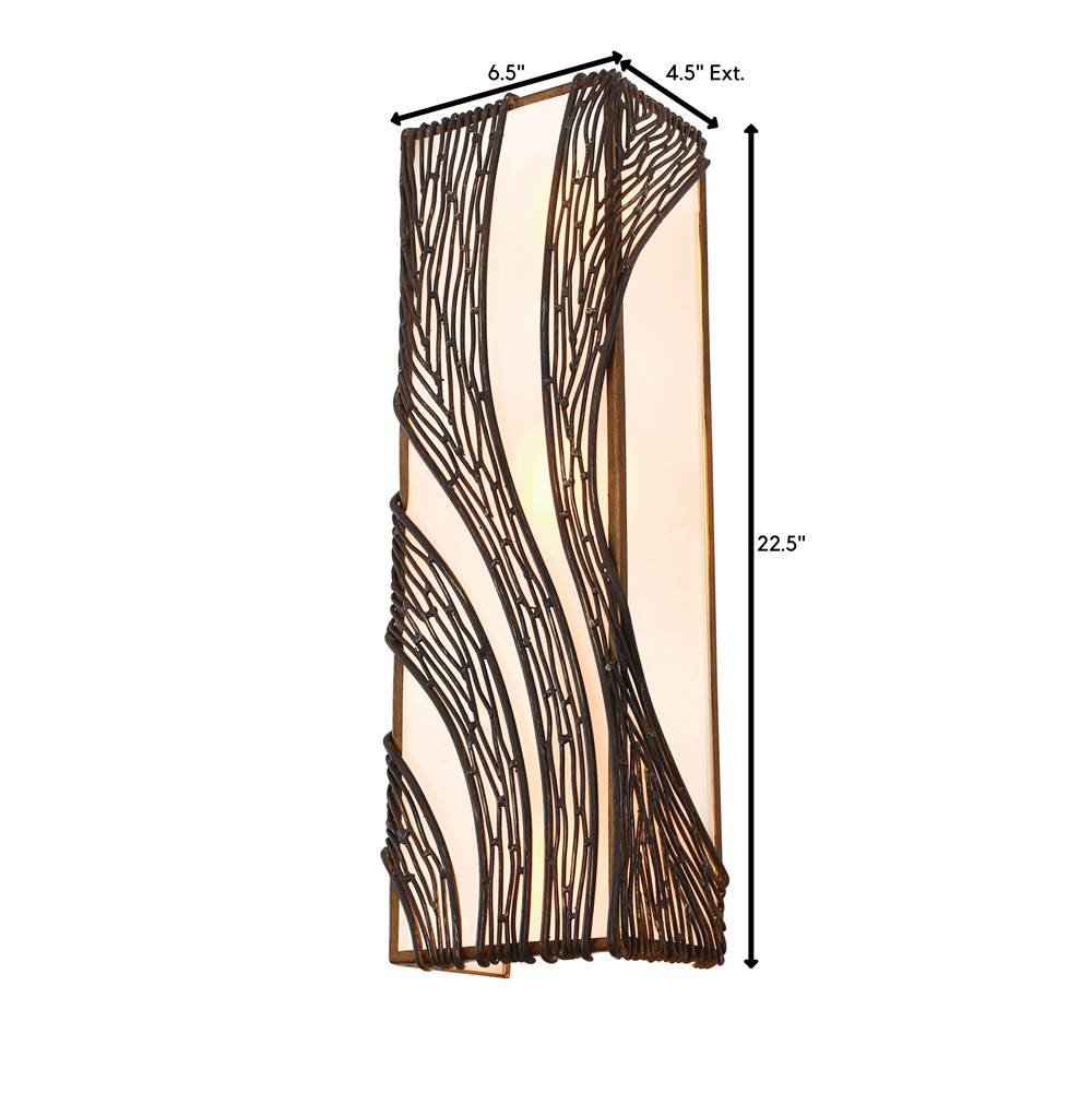 Varaluz 240W03HO Hammered Ore Flow 3-lt Vertical Sconce - Hammered Ore Image 3