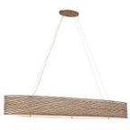 Varaluz 247N06HO Hammered Ore Flow 6-lt Oval Linear Pendant W/fabric Shade - Hammered Ore Image 1