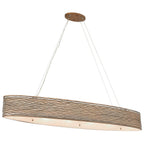 Varaluz Flow 6-lt Oval Linear Pendant W/fabric Shade - Hammered Ore