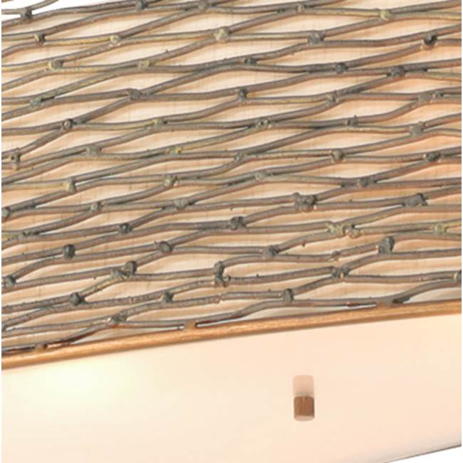 Varaluz 247N06HO Hammered Ore Flow 6-lt Oval Linear Pendant W/fabric Shade - Hammered Ore Image 4