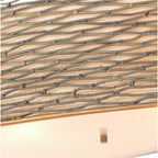Varaluz 247N06HO Hammered Ore Flow 6-lt Oval Linear Pendant W/fabric Shade - Hammered Ore Image 4
