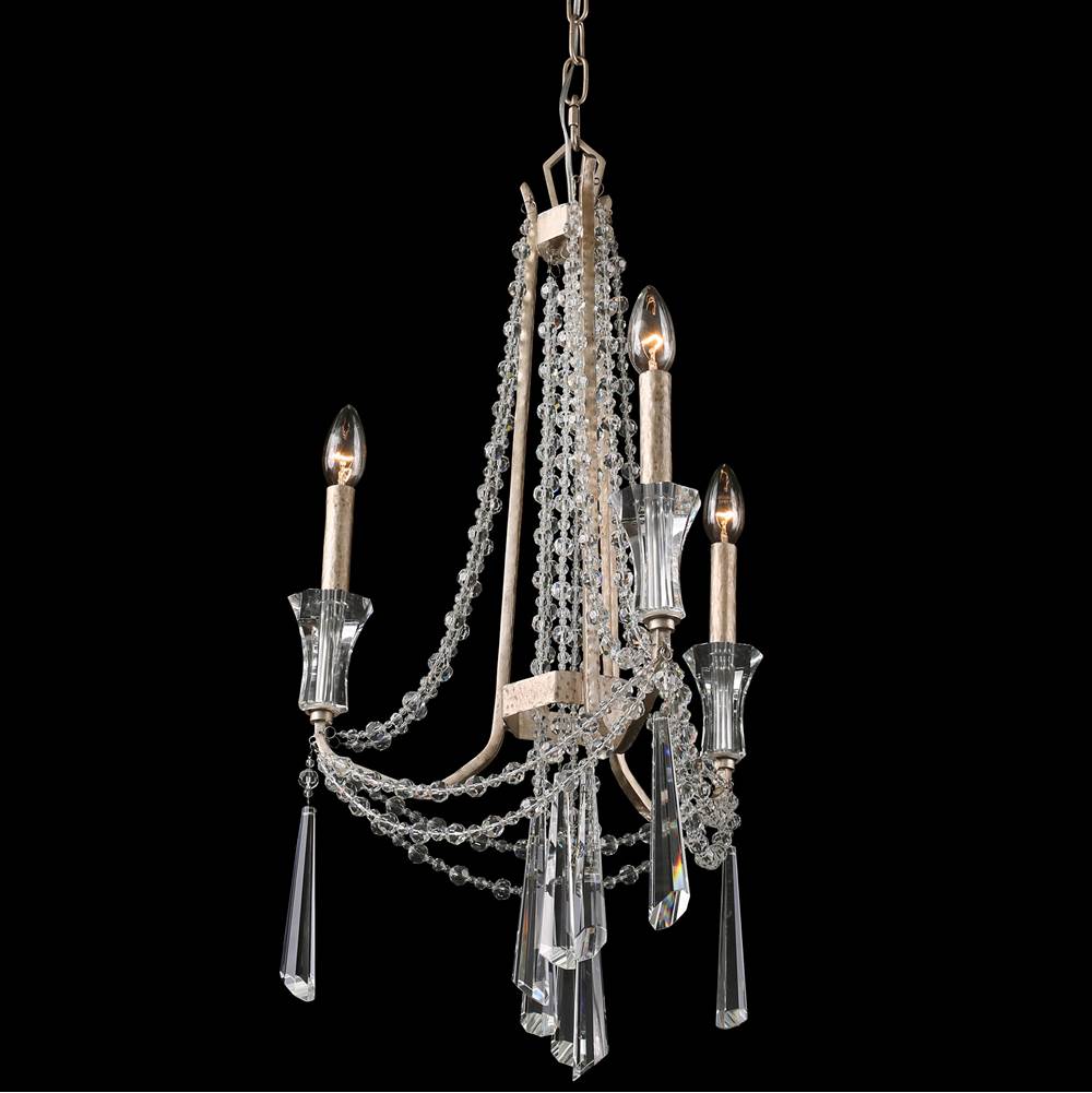 Varaluz 270C03TR Transcend Silver Barcelona 3-lt Crystal Chandelier - Transcend Silver Image 1