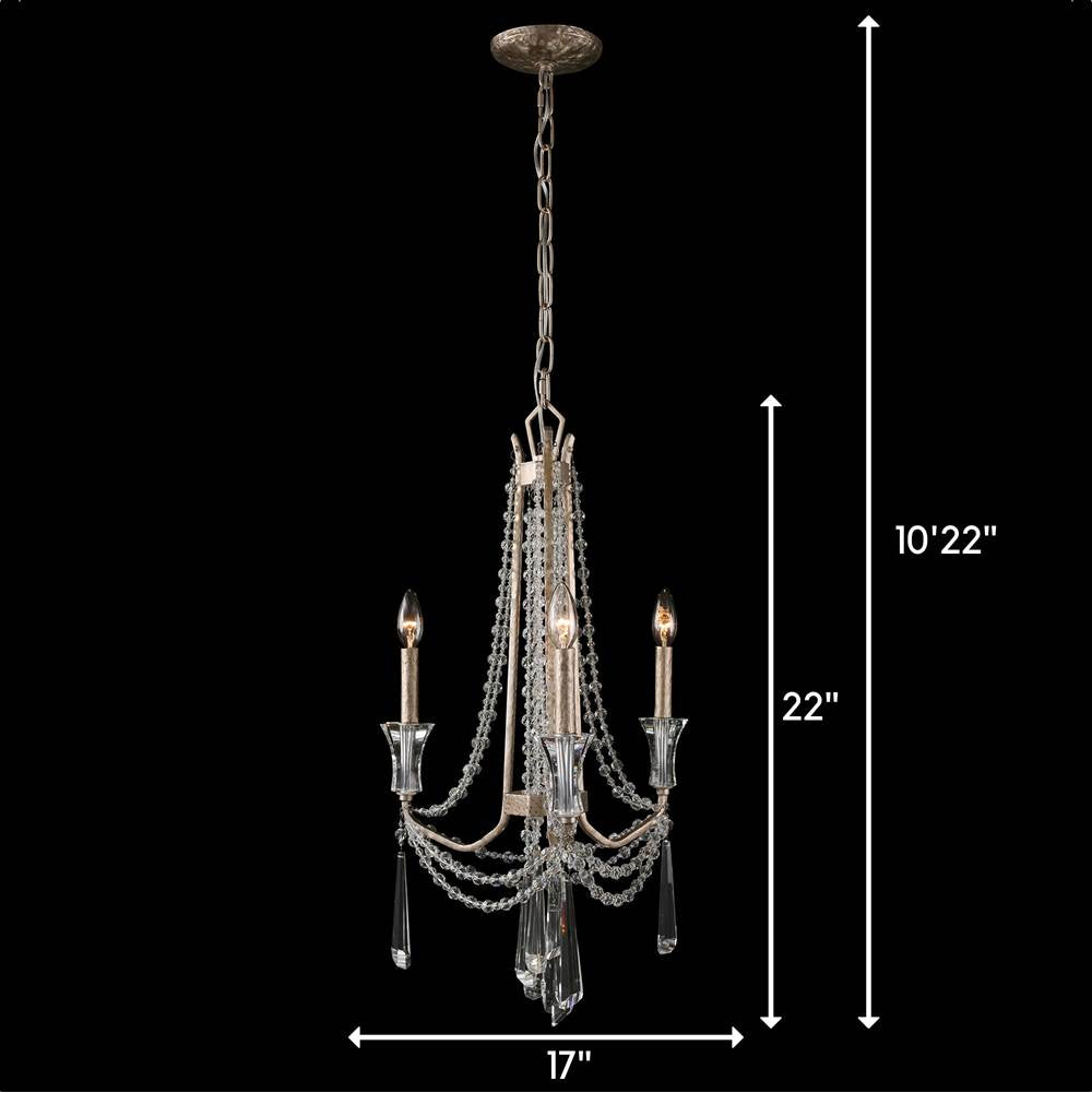 Varaluz 270C03TR Transcend Silver Barcelona 3-lt Crystal Chandelier - Transcend Silver Image 3