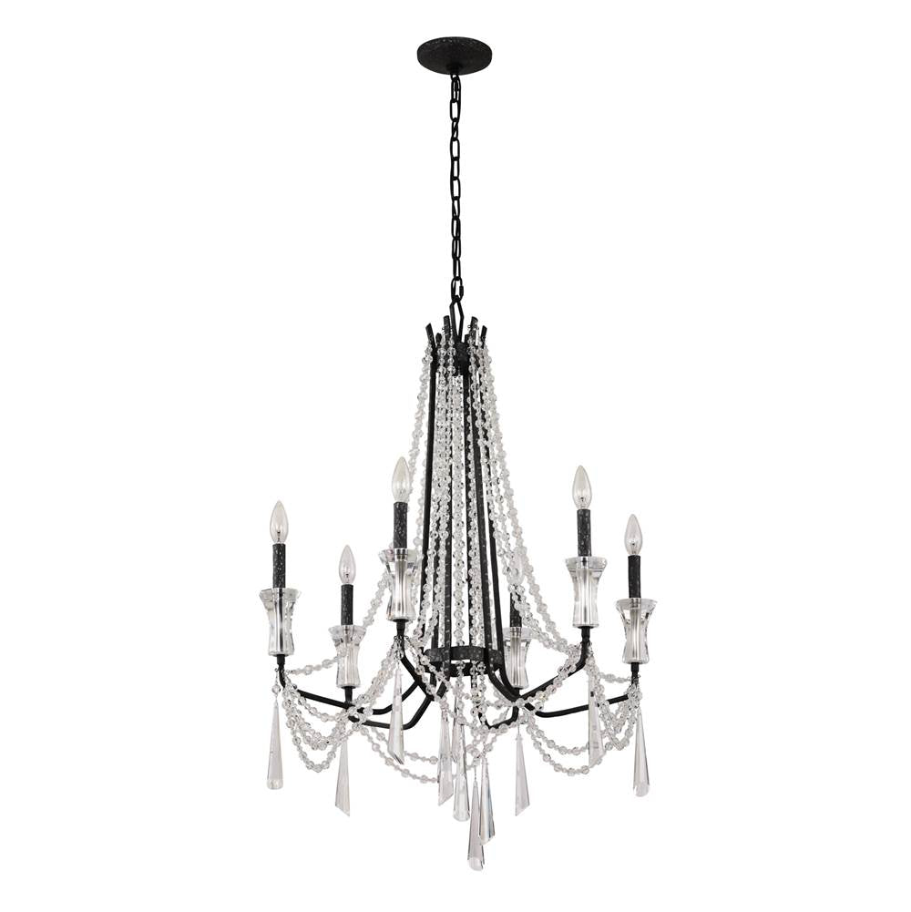 Varaluz 270C06OX Onyx Barcelona 6-lt Crystal Chandelier - Onyx Image 3