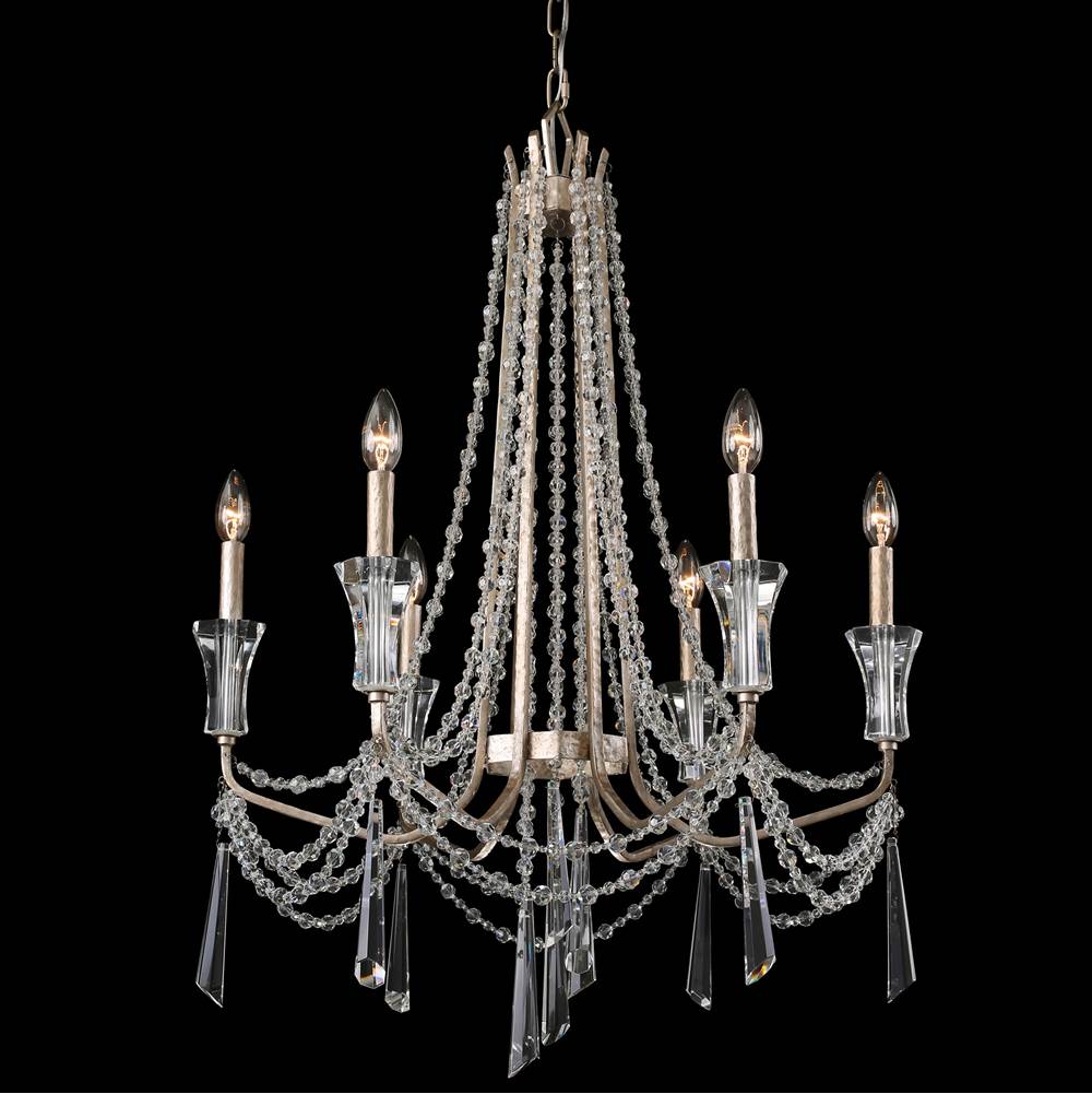 Varaluz 270C06TR Transcend Silver Barcelona 6-lt Crystal Chandelier - Transcend Silver Image 1