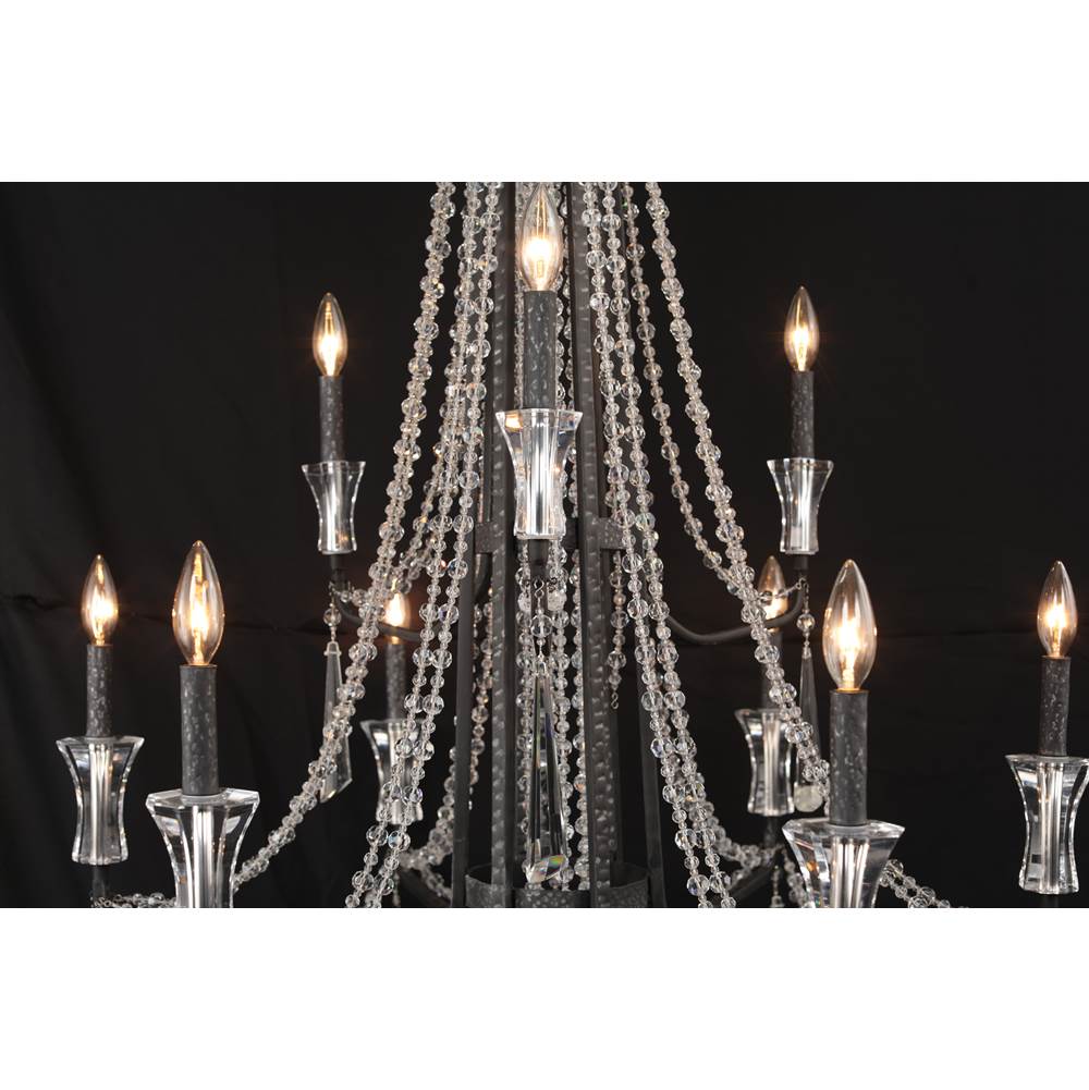 Varaluz Barcelona 9-lt 2-tier Crystal Chandelier - Onyx