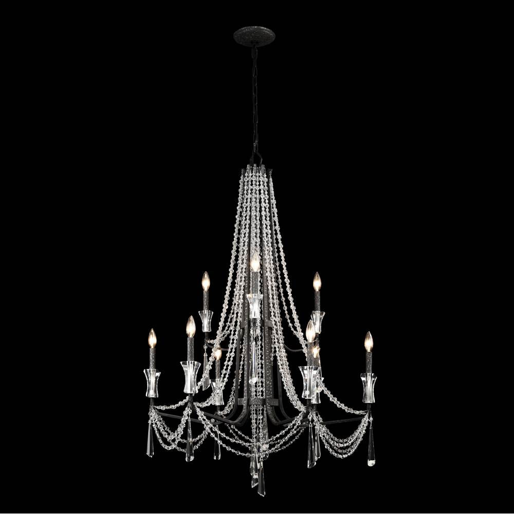 Varaluz 270C09OX Onyx Barcelona 9-lt 2-tier Crystal Chandelier - Onyx Image 3