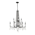 Varaluz 270C09OX Onyx Barcelona 9-lt 2-tier Crystal Chandelier - Onyx Image 2
